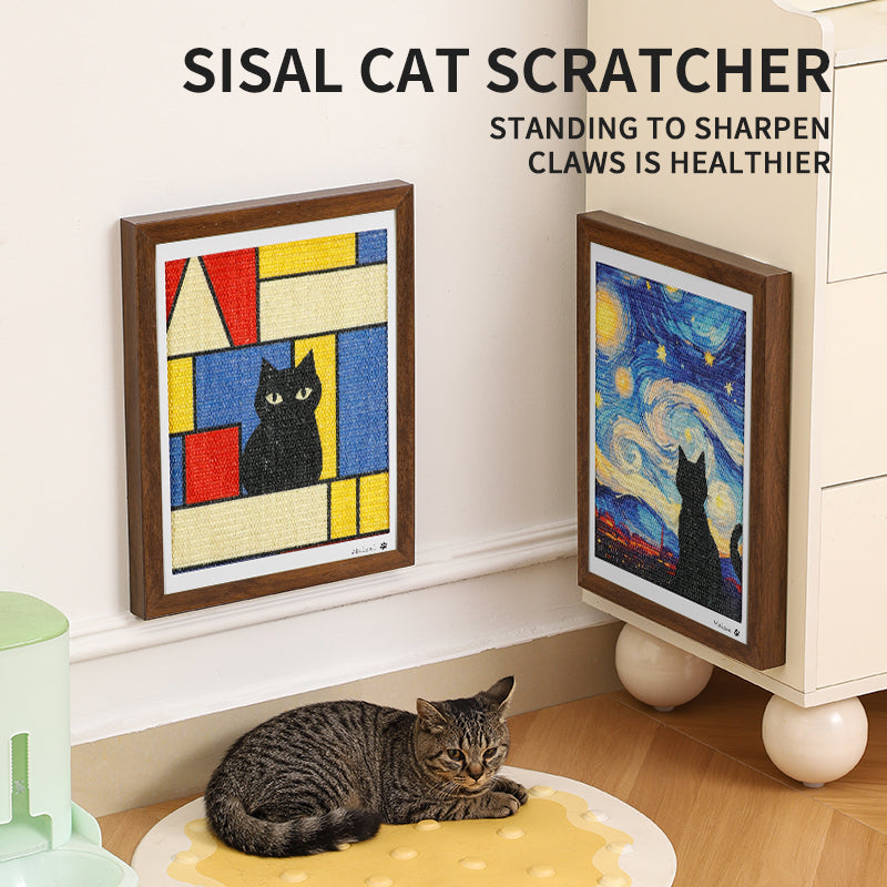 OIL PAINTING PHOTO FRAME CAT SCRATCH BOARD
