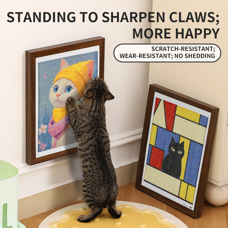 OIL PAINTING PHOTO FRAME CAT SCRATCH BOARD