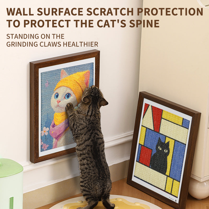OIL PAINTING PHOTO FRAME CAT SCRATCH BOARD