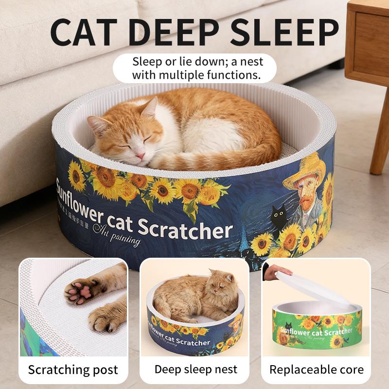 Art Round Cat Scratcher Bed
