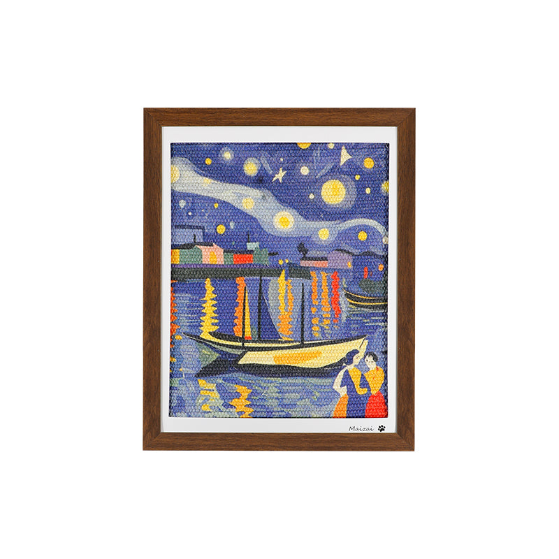 OIL PAINTING PHOTO FRAME CAT SCRATCH BOARD