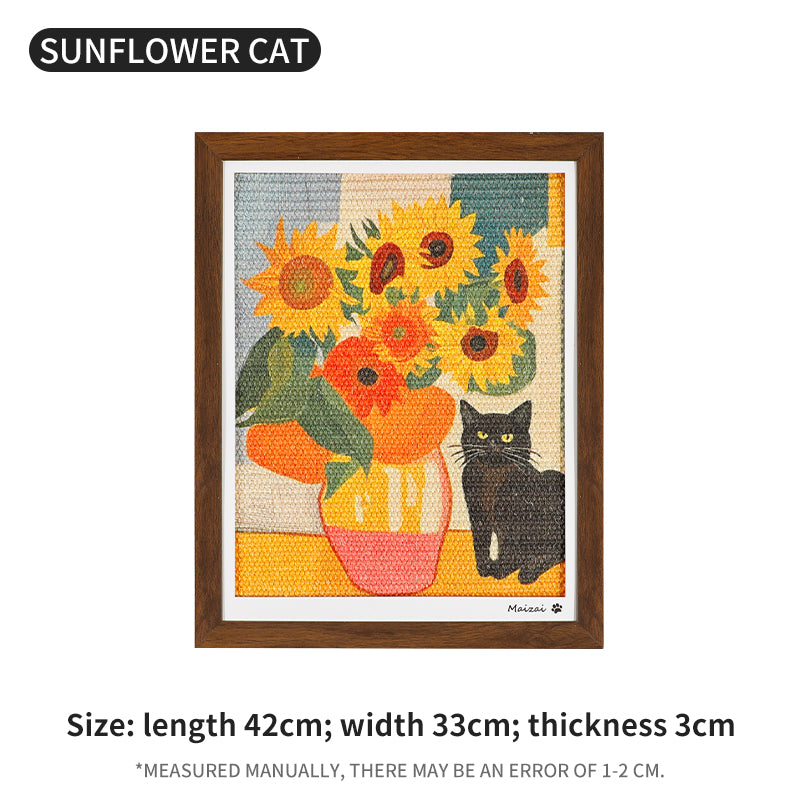 OIL PAINTING PHOTO FRAME CAT SCRATCH BOARD