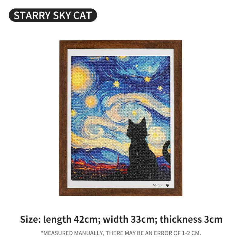 OIL PAINTING PHOTO FRAME CAT SCRATCH BOARD