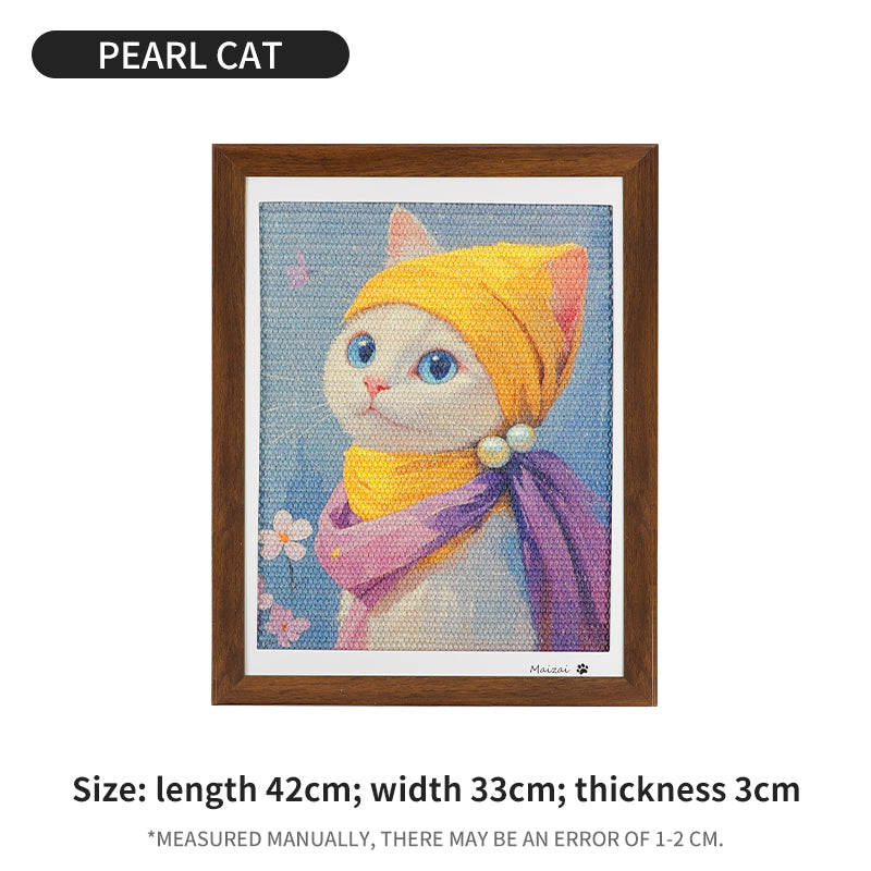 OIL PAINTING PHOTO FRAME CAT SCRATCH BOARD